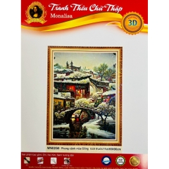 Bộ tranh phong cảnh Xuân Hạ Thu Đông, thêu kín mỗi bức kích thước 60 x 90 cm