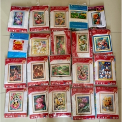 Tranh thêu kín Mẫu đơn hồng A632, kích thước 55 x 75 cm