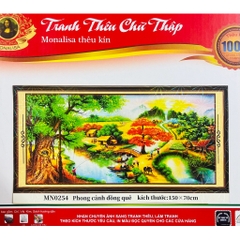 Tranh thêu kín Phong cảnh đồng quê MN0254, kích thước 150 x 70 cm