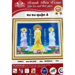 Tranh thêu kín tam thế Phật VS8037, kích thước 105 x 80 cm
