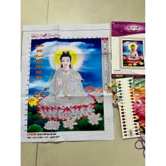 Tranh thêu Phật quan âm LV3253, kích thước 44 x 55 cm