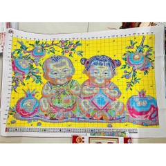 Tranh thêu kín Tiên đồng Ngọc nữ VS8376, kích thước 90 x 60 cm