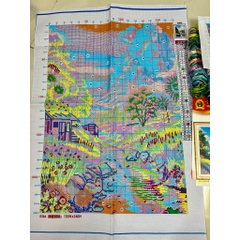 [Thêu 4 sợi] Tranh thêu kín Phong cảnh mộng mơ 5366, kích thước 60 x 80 cm