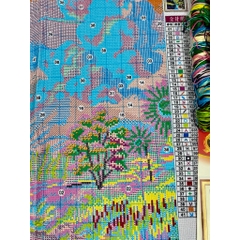 [Thêu 4 sợi] Tranh thêu kín Phong cảnh mộng mơ 5366, kích thước 60 x 80 cm