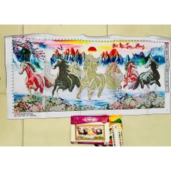 Tranh thêu kín Mã đáo thành công E150, kích thước 125x 63 cm