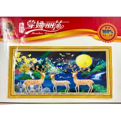 [Hoả tốc HCM] Tranh Hươu tài lộc E90, E78, E66 kích thước 100 x 55 cm