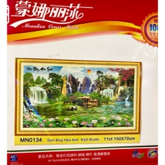 Tranh thêu kín sơn thuỷ hữu tình MN0133, MN0134