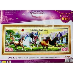 Tranh thêu Mã đáo thành công (thêu 3D) LV3270, kích thước 142 x 58 cm