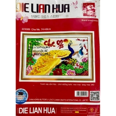 Tranh thêu chữ thập Cha mẹ 223089, kích thước 74 x 48 cm