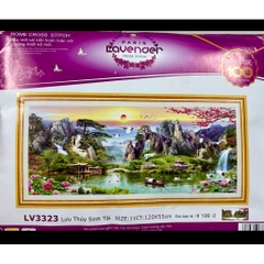 Tranh thêu Lưu thuỷ sinh tài LV3323, kích thước 120 x 55 cm