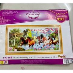Tranh thêu Mã đáo thành công LV3388, kích thước 100 x 50 cm (thêu 3D)