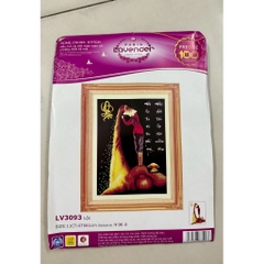 Tranh thêu chữ thập Lộc lúa LV3093, kích thước 47 x 61 cm