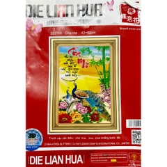 Tranh thêu chữ thập Cha mẹ 222764, kích thước 43 x 60 cm