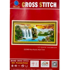 Tranh thêu chữ thập (thêu 3D) Non nước hữu tình 222989, kt 136 x 61 cm