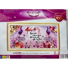 Tranh thêu chữ thập chữ Hiếu LV3205, kích thước 79 x 43 cm, tranh 3D