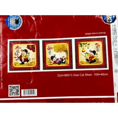 Tranh thêu Phúc lộc thọ DLH88813, kích thước 109 x 40 cm