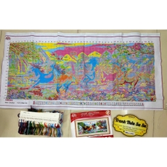 Tranh thêu kín mã đáo thành công VS8262, kích thước 120 x 55 cm