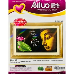 Tranh thêu 3D, tranh phật tổ AL53233, kích thước 60x39 cm