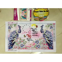 Tranh thêu chữ thập Cha mẹ (đồng hồ) LV3390, kích thước 80 x 50 cm