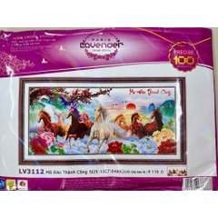 Tranh thêu kín Mã đáo thành công vs8013, vs8012, kích thước 1,3 và 1,5 mét