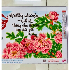 [Đã đính] Tranh đá thành phẩm Vợ chồng, kích thước 90 x 45 cm