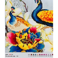 [Đã đính ] Tranh thành phẩm Phu thê viên mãn, kích thước 91 x 52 cm