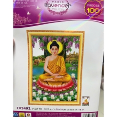 Tranh thêu chữ thập Phật thích ca LV3492, kích thước 50 x 70 cm