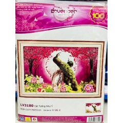 Tranh thêu chữ thập vợ chồng LV3180, kích thước 76x 51 cm