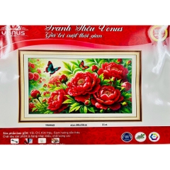 Tranh thêu kín Hoa mẫu đơn VS8842, kích thước 88 x 50 cm