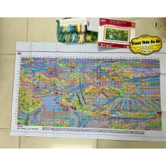 Tranh thêu kín Phong cảnh quê hương VS8325, kích thước 120x65 cm