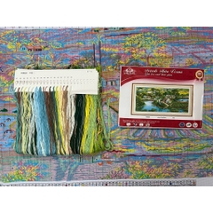 Tranh thêu kín Phong cảnh quê hương VS8325, kích thước 120x65 cm