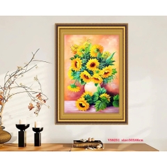 Tranh thêu kín chữ thập Hoa hướng dương VS8251, kích thước 50 x 66 cm