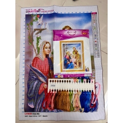 Tranh thêu chữ thập Gia đình chúa (tranh 3D) LV3028, kích thước 50 x 67 cm