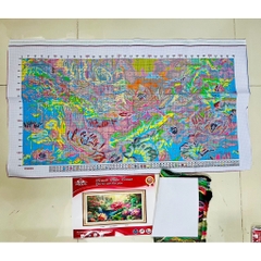 Tranh thêu kín Hoa sen VS8925, kích thước 50 x 89 cm