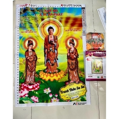 Tranh thêu chữ thập Tam thế phật (70*100 cm) tranh 3D AL53560