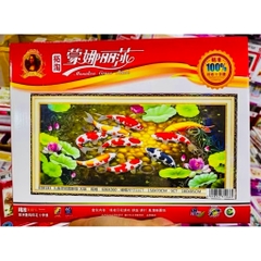 Tranh thêu kín cửu ngư quần hội EDB183, VS8419