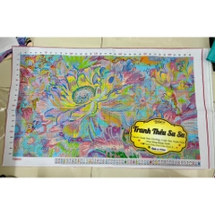 Tranh thêu kín Hoa mẫu đơn rực rỡ VS9131, kích thước 54x91 cm