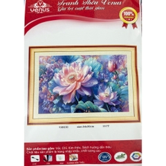 Tranh thêu kín Hoa mẫu đơn rực rỡ VS9131, kích thước 54x91 cm