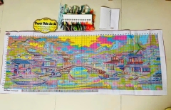 [Mẫu mới] Tranh thêu kín cảnh đẹp Giang Nam VS8061, kích thước 155 x 62 cm