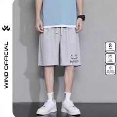Quần short thun nam nữ WIND unisex ống rộng WIND DEVIL đùi lửng ngố thời trang mặc nhà