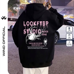 Áo hoodie unisex form rộng WIND DEMON nỉ Bông thời trang nam oversize thu đông áo khoác chống nắng mùa hè