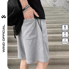 Quần short thun nam nữ WIND unisex ống rộng WIND DEVIL đùi lửng ngố thời trang mặc nhà