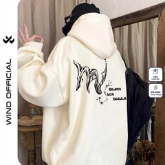 Áo hoodie unisex form rộng WIND 12 Cung Hoàng Đạo V1 hoodie nút bấm thời trang nam nữ nỉ bông oversize Menswear Dài Tay Tay Dài