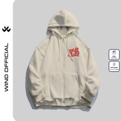 Áo hoodie unisex form rộng WIND TRÀ ĐÁ VIỆT NAM 2.9 dây kéo nam nữ nỉ bông oversize vibe Genz khoác chống nắng