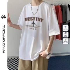 Áo thun tay lỡ WIND unisex form rộng DESTINY 65% cotton thời trang nam nữ oversize ulzzang