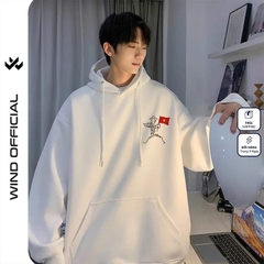 Áo hoodie unisex form rộng WIND ĐỘC LẬP VIỆT NAM 02 dây kéo nam nữ nỉ bông oversize Genz khoác chống nắng