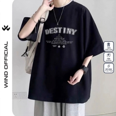 Áo thun tay lỡ WIND unisex form rộng DESTINY 65% cotton thời trang nam nữ oversize ulzzang