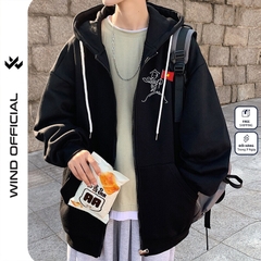 Áo hoodie unisex form rộng WIND ĐỘC LẬP VIỆT NAM 02 dây kéo nam nữ nỉ bông oversize Genz khoác chống nắng
