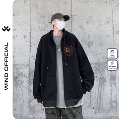 Áo hoodie unisex form rộng WIND Độc Lập Tự Do 2.9 dây kéo nam nữ nỉ bông oversize vibe GenZ khoác chống nắng