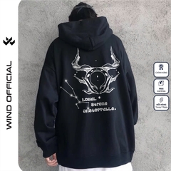 Áo hoodie unisex form rộng WIND 12 Cung Hoàng Đạo V1 hoodie nút bấm thời trang nam nữ nỉ bông oversize Menswear Dài Tay Tay Dài